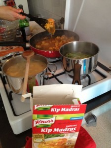This is the picture my brother sent me, Chicken Madras that comes from a box.