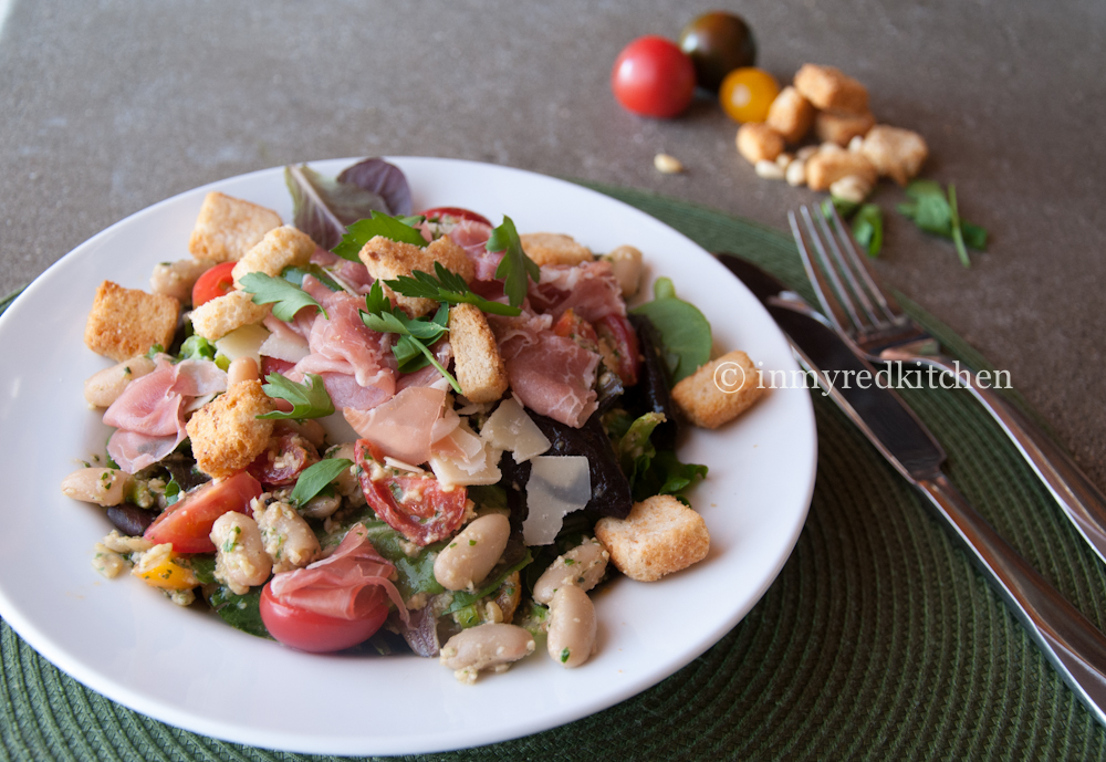 Bean and prosciutto salad