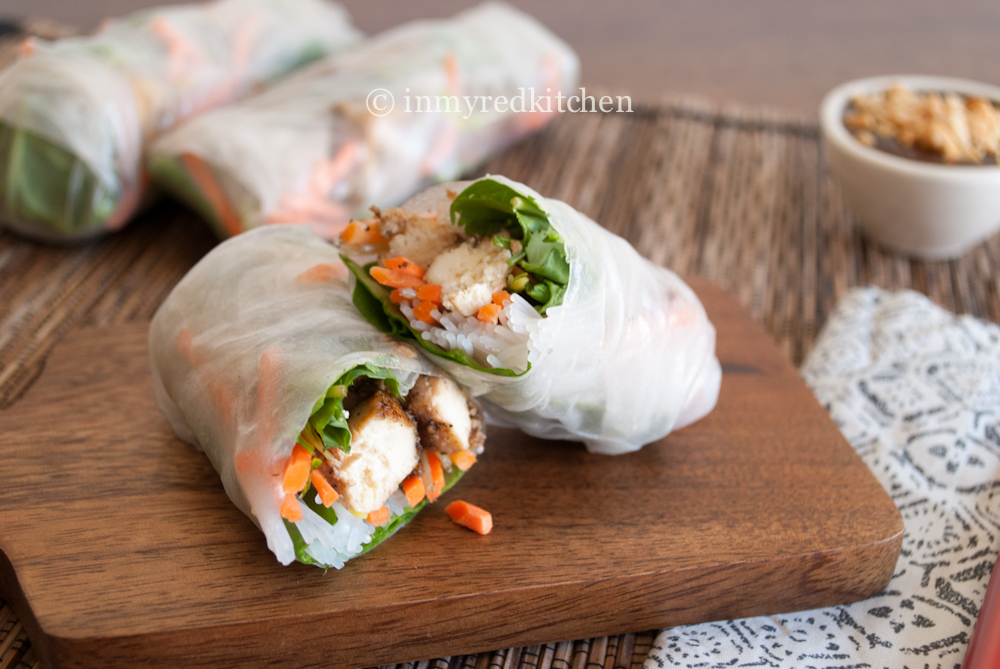 Vietnamese spring rolls with black pepper tofu