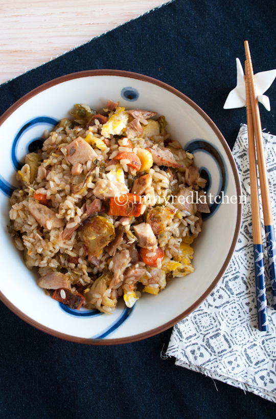 Leftover turkey fried rice