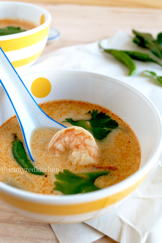 Shrimp coconut soup (Tom Kah Goong)