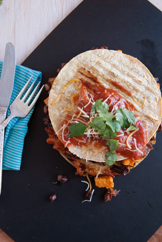 Sweet potato and black bean quesadillas