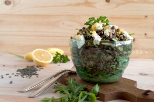 Black lentil salad with goat cheese | in my Red Kitchen