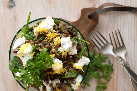 Black lentil salad with goat cheese | in my Red Kitchen