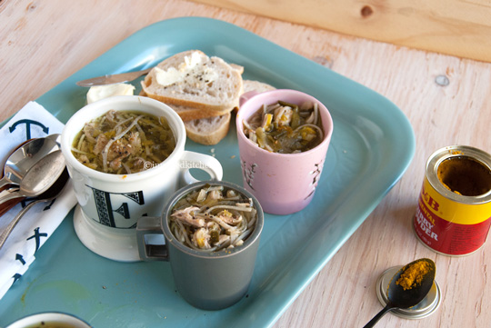 Mom’s chicken noodle soup with leeks (slow cooker version)