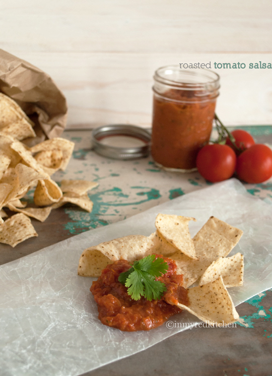 Roasted tomato salsa, a great snack! | in my Red Kitchen