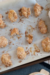 Parmesan crusted chicken bites | in my Red Kitchen
