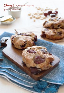 Cherry and almond scones - a perfect summer breakfast! | in my Red Kitchen