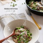 Fregola with fresh peas, pancetta and truffle, the besh comfort food dish EVER! | in my Red Kitchen