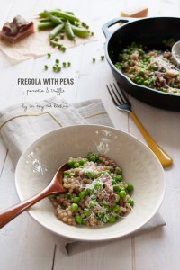 Fregola with fresh peas, pancetta and truffle, the besh comfort food dish EVER! | in my Red Kitchen