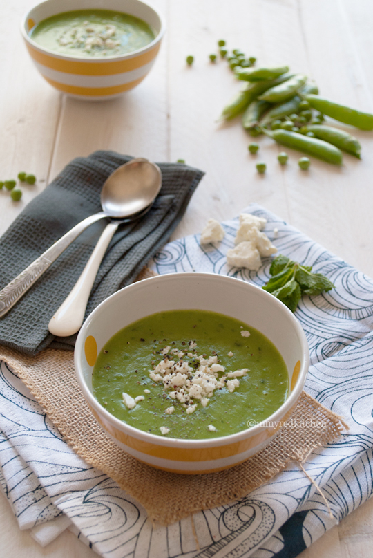 Fresh pea soup with mint