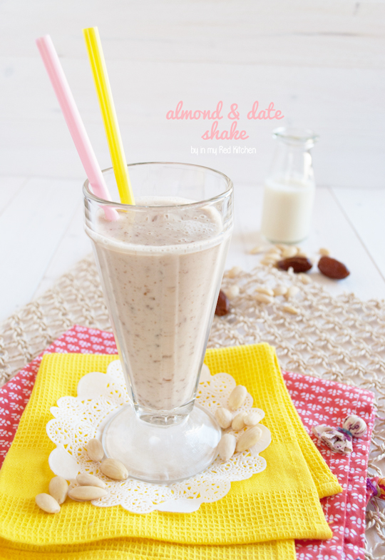 Almond date shake, my favorite dairy free milkshake! | in my Red Kitchen