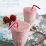 iced strawberry almond smoothie| in my Red Kitchen
