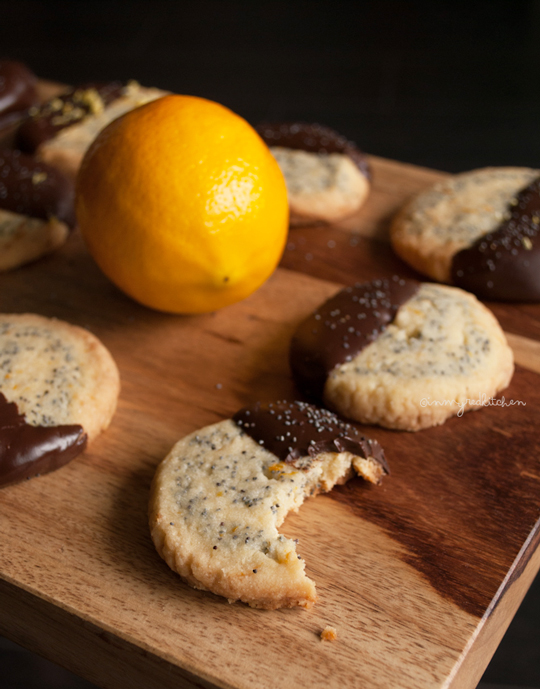 Lemon poppy seed cookies with chocolate | in my Red Kitchen