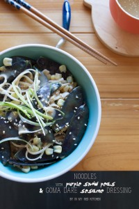 Noodles and snow peas with goma dare dressing | in my Red Kitchen