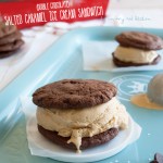 Double chocolate salted caramel ice cream sandwiches, dangerously delicious! | in my Red Kitchen