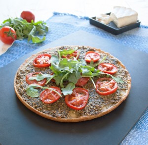Socca with za'atar parsley pesto | in my Red Kitchen #glutenfree #pizza #chickpeas #socca