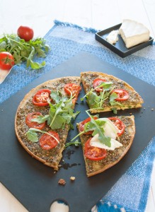 Socca with za'atar parsley pesto | in my Red Kitchen #glutenfree #pizza #chickpeas #socca