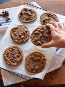Pumpkin spiced chocolate chip cookies, tis the season! | in my Red Kitchen #cookies #chocolate #pumpkin #cookie #holidays