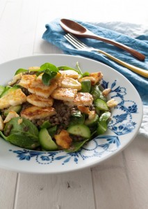 Lentil salad with halloumi | in my Red Kitchen #salad #halloumi #cheese