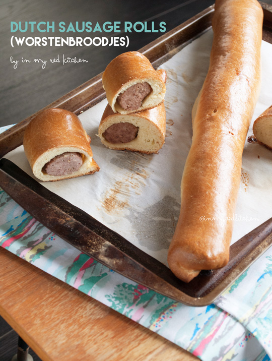 Dutch sausage rolls - perfect snack for game days! | in my Red Kitchen #snack #sausage #buns #rolls #bread