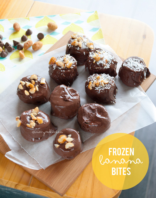 Frozen banana bites