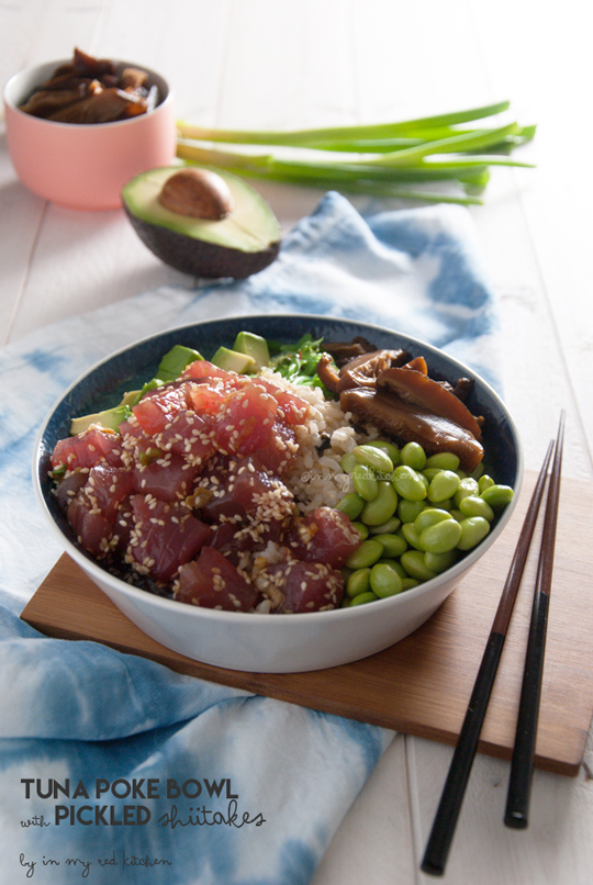 Tuna poke bowl | in my Red Kitchen #tuna #raw #fish #sushi #pokebowl #tunapokebowl