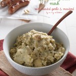 Brussels sprouts mash with roasted garlic and mustard - great side dish for Thanksgiving! | in my Red Kitchen #thanksgiving #recipe #thanksgivingdinner #spruitjesstamppot