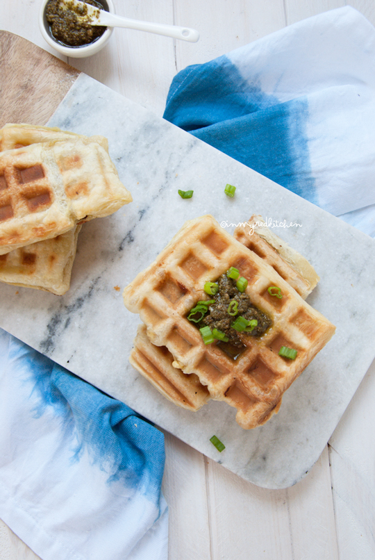 Puff pastry breakfast waffles