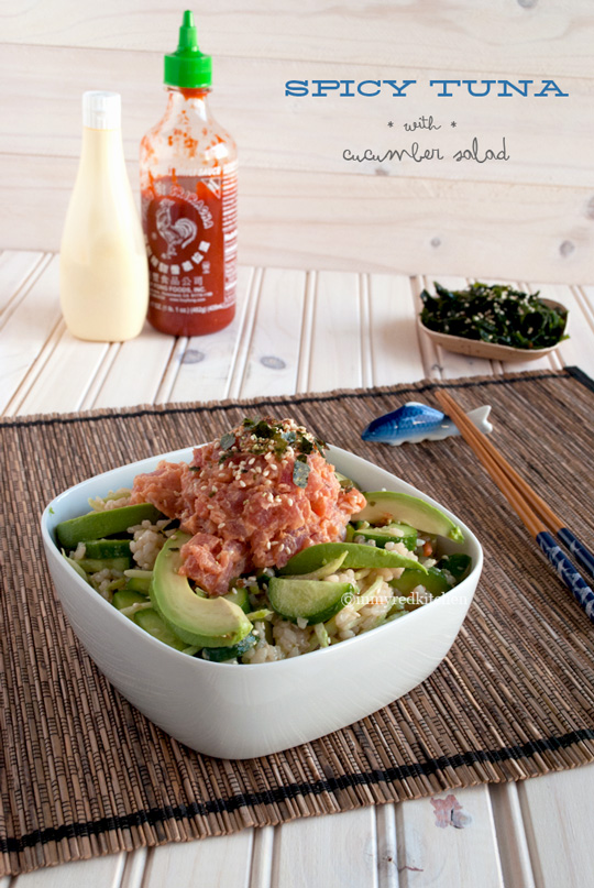 Spicy tuna and cucumber salad | in my Red Kitchen