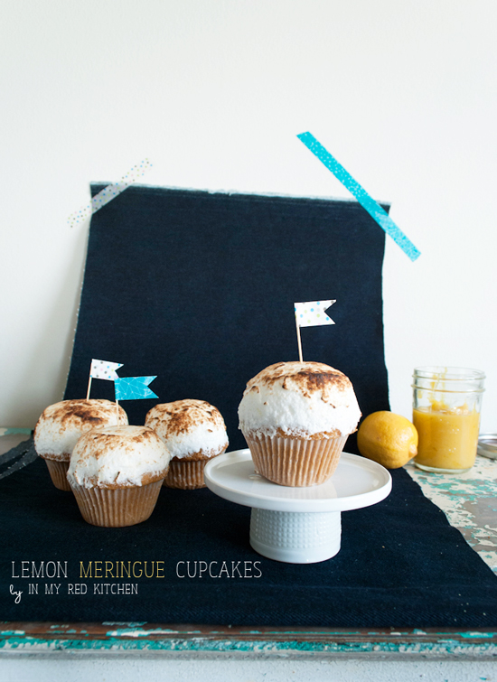 Lemon meringue cupcakes - it's my favorite pie turned into cupcakes! | in my Red Kitchen