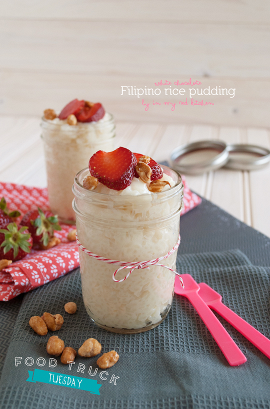 Champorado, white chocolate Filipino rice pudding. Super easy to make and so delicious! | in my Red Kitchen