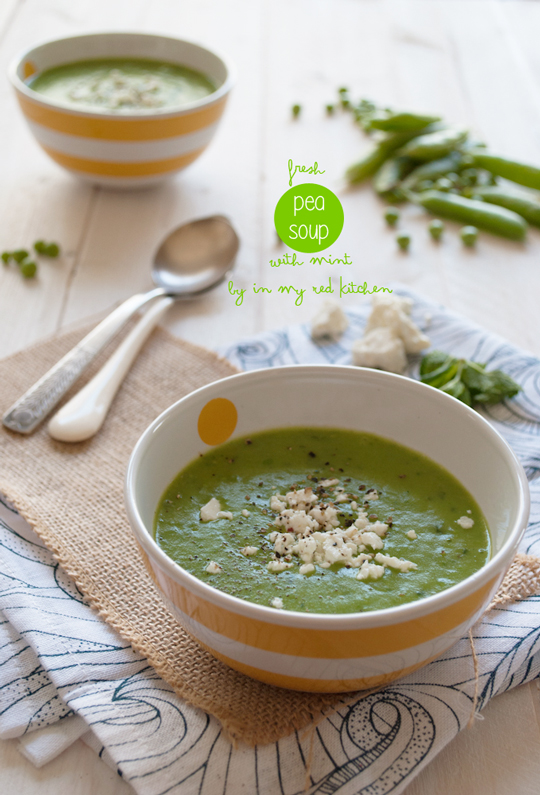 Fresh pea soup with mint, the best soup for Spring! | in my Red Kitchen