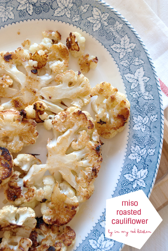Miso roasted cauliflower, you have to serve this at your next grilling party! | in my Red Kitchen