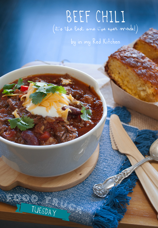 Beef chili from Jamie Oliver | in my Red Kitchen #foodtruck #foodtrucktuesday #jamieoliver #beefchili #chili