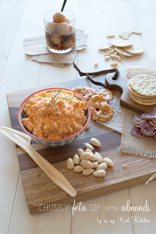 Chunky feta dip with almonds | in my Red Kitchen #glutenfree #snack #feta #recipe