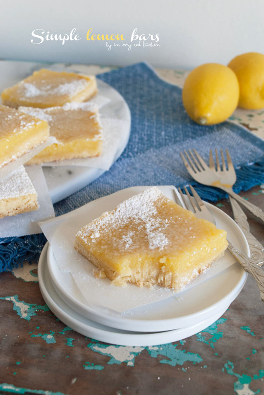 Simple lemon bars, refreshing dessert treat! | in my Red Kitchen #lemon #pie #lemonbars