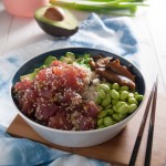 Tuna poke bowl | in my Red Kitchen #tuna #raw #fish #sushi #pokebowl #tunapokebowl