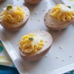 Soy sauce deviled eggs, a nice Easter treat but an amazing everyday snack! | in my Red Kitchen