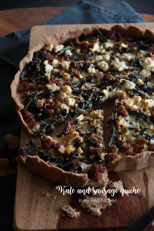 Kale and sausage quiche | in my Red Kitchen